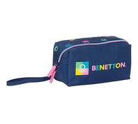 safta Unisex Kids M050 Benetton Varsity Large Pencil Case Square Ideal School Age, Comfortable and Versatile, Quality and Resilience, 22 x 10 x 10 cm, Navy/Grey, navy, Estándar