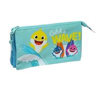 safta Unisex Kids M744 Baby Shark Surfing Pencil Case, Ideal for School Children, Comfortable and Versatile, Quality and Resilience, 22 x 3 x 12 cm, Blue and White, Estándar