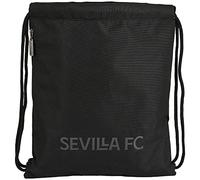 SAFTA Unisex Kid's Sports Sevilla FC Teen Drawstring Bag 350 x 450 mm, Black, Estándar