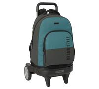 Safta URBAN STYLE - Large Backpack with Wheels, Compact Evolution, Removable, Ideal for Children of Different Ages, Comfortable and Versatile, Quality and Resistance, 33 x 22 x 45 cm, grey/blue, M,
