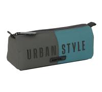 Safta URBAN STYLE - Pencil Case with Zip and Compartment, Children's Pencil Case, Ideal for School Age Children, Comfortable and Versatile, Quality and Resistance, 21 x 7 x 8 cm, grey/blue, M,