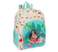 Safta VAIANA - Children's School Backpack, Children's Backpack, Adaptable to Trolley, Ideal for School Children, Comfortable and Versatile, Quality and Resistance, 33 x 14 x 42 cm, Beige/Blue,
