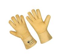 SAFTA Water Proof Work Gloves, Cow Grain leather top Split Leather Cuff, Water Proof Gardening Gloves, perfect for Engineering|Mechanic|Warehouse|builders|Driving|Cleaning work. (L(9), Yellow)