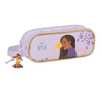 Safta WISH - Children's Double Pencil Case, Children's Pencil Case, Ideal for School Ages, Comfortable and Versatile, Quality and Resistance, 21 x 6 x 8 cm, Lilac Colour, lilac, Estándar, Casual