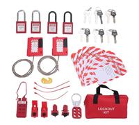 Safty Lock Off Kit for Electricians with Safety Locks, Locking Hasps, Circuit Breaker Locks, Lockout Tagout Kit for Industrial Equipment Maintenance and Compliance