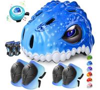 Safuty1st Kids Bike Helmet Set for Boys Girls 3D Adjustable Protective Gear Knee Pads Elbow Pads Wrist Guards and Skateboard Multi-Sport Skateboard Cycling Balance Bike