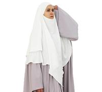 Safwa® Khimar Jazz 2 Veils - Long Modest and Elegant Hijab - Premium Wrinkle-Resistant, Fluid and Opaque Headband with Chin Guard - Maximum Comfort and Coverage - Made in Egypt, Taille unique