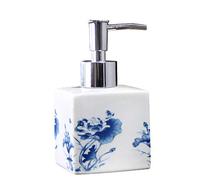 SAFWE Lotion Soap Dispenser,Ceramic Lotion Soap Dispenser with Pump for Bathroom and Kitchen Office, Vintage Blue and White Porcelain Floral Decorative Liquid Bottle