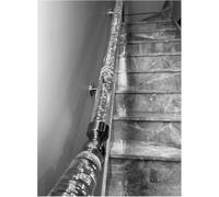 SAFWELAU Banister Rails Stair Handrail Wall Mounted Railing Grab Bar with Silver/Golden Brackets, Clear Bubble Acrylic Handrail Kit for Indoor Stair(Silver,360cm/11.8ft/141.7in)