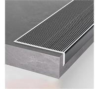 SAFWELAU Edging Strip Door strip Aluminum Stair Nosing 10cm Extra Wide Stair Tread Edge Protector for Outdoor Indoor Steps(Gray,L-37/94cm)