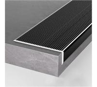 SAFWELAU Edging Strip Door strip Aluminum Stair Nosing 10cm Extra Wide Stair Tread Edge Protector for Outdoor Indoor Steps(Black,L-37/94cm)