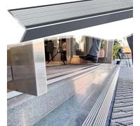 SAFWELAU Edging Strip Door threshold bar L-shaped modern stair nosing, Aluminium alloy Non-slip stair nosing for threshold edge/step protection/wooden floor, Tread edge protection(Gray,L 90cm (35.4"))