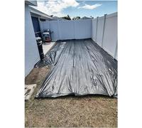 SAFWELAU Gravel Membrane Weed Membrane 0.4m/0.6m/1m/1.2m/1.5m Wide Weed Barrier, Weed Block Nonwoven for Outdoor Gardens/Flower Beds/Trees, Black(0.6mx60m/2ftx197ft)