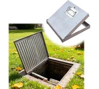 SAFWELAU Inspection Detachable Door Inspection Hatch Customisable Embedded Manhole Cover, Stainless Steel Yard Sewer Well Covers for Sewer Manhole/Basement Well/Yard(20x31in)