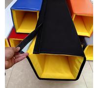 SAFWELAU Safety Pole Pads Basketball Pole Pad Hollow Foam Pole Padding, 6ft Tall Square Post Padding Wrap Around for Player Protection and Safety (Black,7.5x7.5 Inch)