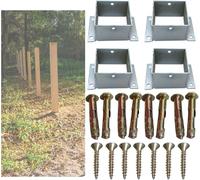 SAFWELAU Support Base Fence Post Brackets Wood Fence Post Anchor Base, 4pcs Column Support Bracket for Mailboxes/Railings/Pavilion(200 x 200mm/7.9 x 7.9in)