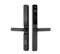 Safysoo Smart Lock with Camera Keyless Entry Door Lock Handle Ultra-thin Stainless Steel Biometric Door Lock Tuya App Remote Operation WiFi Smart Lock for 35-120mm Office Home Bedroom Door