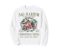 Sag Harbor Long Island NY Farm Fresh Christmas Trees Green Sweatshirt