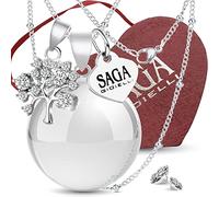SAGA GIOIELLI - Pregnancy Angel Caller Necklace Pregnancy Angel Caller Pendant, Pregnancy Gift Ideas for Pregnant Women as a Fortune Holder, Gift for Future Mother, m, Stainless Steel, 0 US