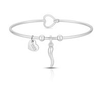 SAGA GIOIELLI Stainless Steel Bracelet with Lucky Horn Pendant - Elegant, Durable, Adjustable - Auspicious Men/Women Jewellery