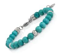 SAGA GIOIELLI Unisex Bracelet for Men and Women with Gemstones in Turquoise Stone - Length 18.5 - 22 cm - Gift Box