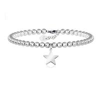 SAGA GIOIELLI® Women's Tree of Life Heart Star Steel Bracelet, Medium, Stainless Steel, 0 US