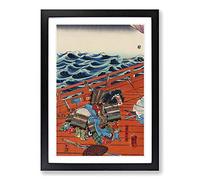 Saga Goro Mitsutoki by Utagawa Kuniyoshi Framed Print | A2 Black Framed Wall Art | Ready to Hang | Modern Nature Picture | Living Room Bedroom Lounge Office