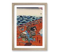 Saga Goro Mitsutoki by Utagawa Kuniyoshi Framed Print | A2 Oak Framed Wall Art | Ready to Hang | Modern Nature Picture | Living Room Bedroom Lounge Office