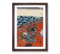 Saga Goro Mitsutoki by Utagawa Kuniyoshi Framed Print | A2 Walnut Framed Wall Art | Ready to Hang | Modern Nature Picture | Living Room Bedroom Lounge Office