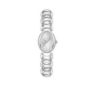 SAGA Luna Women's Watch with Moon-Shaped Bracelet and Danube Crystals - Elegant Timepiece Featuring Swiss Movement, Adjustable Strap, and Water Resistance, Sliver, Fashion