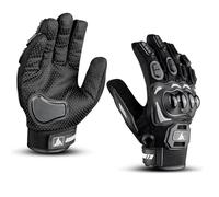 SAGA SPORTS Motorcycle Gloves Men touch screen compatible full finger Protected Motorbike for Riding BMX ATV MTB ultra-lightweight Racing, Cycling and Motocross (L, Vortex), Black
