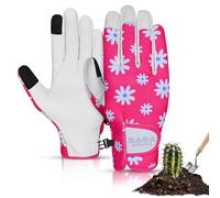SAGA SPORTS Premium Gardening Gloves for Women - Breathable and Durable with Leather Palm Protection | Ideal for All Outdoor Tasks (Pink, Small)