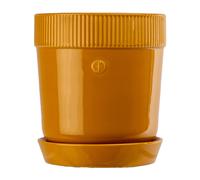 Sagaform Elise flower pot with saucer Ø17 cm Yellow