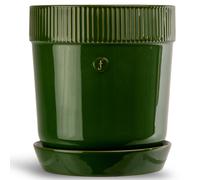Sagaform Elise flower pot with saucer Ø17 cm Green