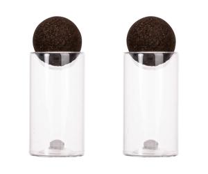 Sagaform Nature salt- and pepper set with cork stopper 2-pack Clear-dark brown