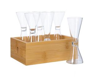 Sagaform - Nature Schnapps Glass With Bamboo Box 6-pack - Clear