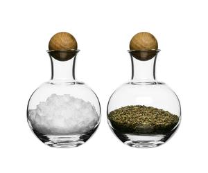Sagaform - Oak Spice Storage with Oak Stoppers, 2 pcs - Clear