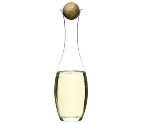 Sagaform - Oval Oak Wine/water carafe with oak stopper - Clear