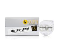 Sagami Original 0.01 L-Size | Ultra Thin | Super Strong | Non Latex PU Condoms (5 Pack)