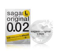 Sagami Original 0.02 L-Size | Super Thin | Super Strong | Non Latex PU Condoms (3 Pack)
