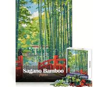 Sagano Bamboo Forest, Japan 1000 Pieces Jigsaw Puzzles for Adults Fine Logic Toy Leisure Time Neat Edge Art Collectible (50x75cm)