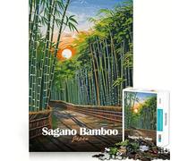Sagano Bamboo Forest Japan Illustration 1000 Piece Jigsaw Puzzles for Adults Jigsaw Recall Boost Mental Relax Smooth Cut Birthday Gift (38x26cm)