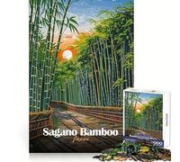 Sagano Bamboo Forest Japan Illustration 1000 Piece Jigsaw Puzzles for Adults Jigsaw Recall Boost Mental Relax Smooth Cut Birthday Gift (50x75cm)