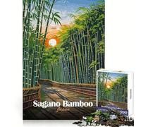 Sagano Bamboo Forest Japan Illustration 1000 Piece Jigsaw Puzzles for Adults Jigsaw Recall Boost Mental Relax Smooth Cut Birthday Gift (38x26cm)