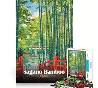 Sagano Bamboo Forest, Japan Jigsaw Puzzle for Teenagers 1000 Pieces Boost Memory Relaxing Fun Premium Cut Stylish Gift (38x52cm)