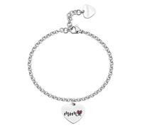 S'Agapõ SBY034 Women's Steel Bracelet with Heart Symbol | Be My Family Collection, 185mm, Stainless Steel