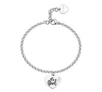 S'Agapõ SBY040 Women's Steel Bracelet with Heart Symbol | Be My Family Collection - 185 mm Stainless Steel