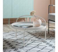 Sagar Round Metal Tray Coffee Table White
