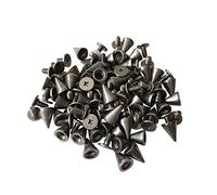 SagaSave 100 Sets Punk Rivets Cone Screwback Studs Metal Bullet Spikes and Studs for Leather Gloves Bags Clothes Shoes Belts DIY(Gun black)