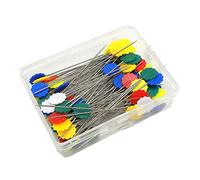 SagaSave 100Pcs Flat Head Sewing Pins, Multi Shape Button Head Pins DIY Quilting Tool Sewing Accessories with Storage Box
